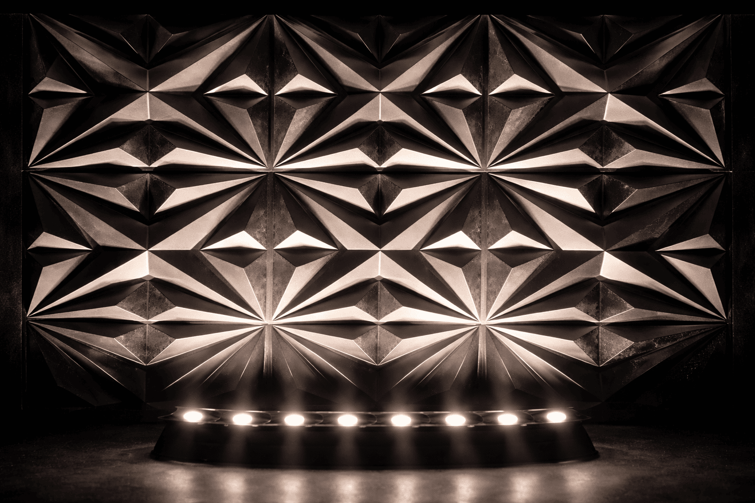 Basilisk static white washing the geometric wall