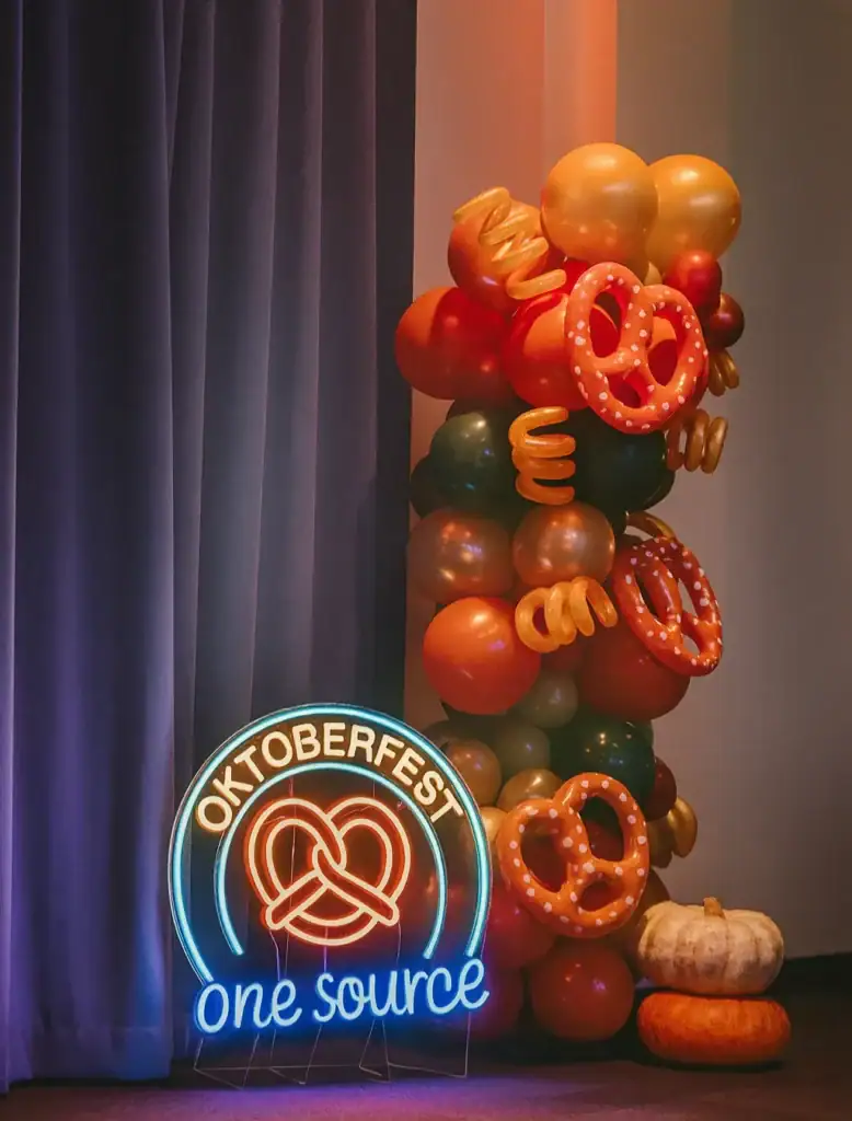 Custom illuminated Oktoberfest sign for branded event display