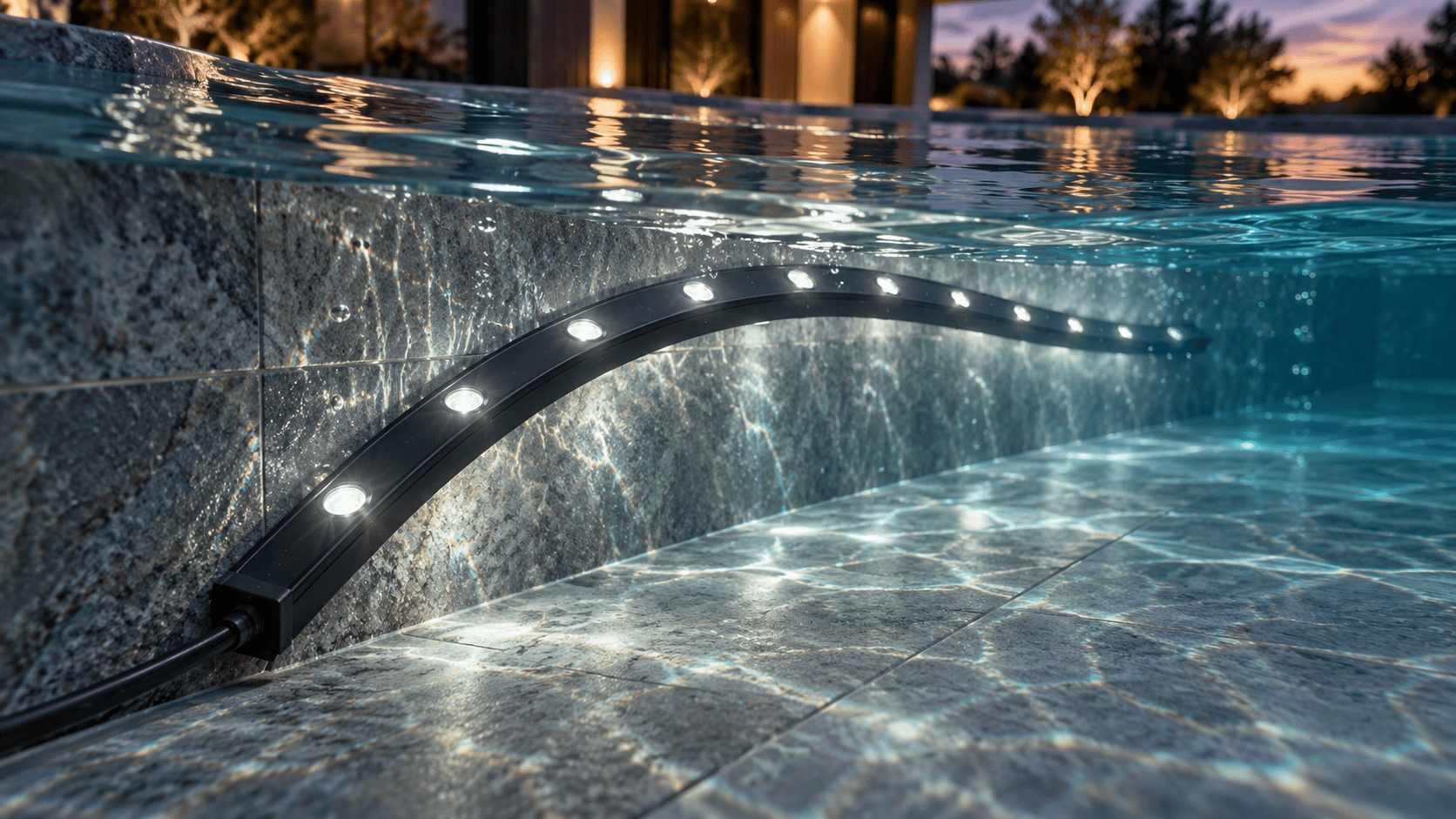 Fully Submerged Curved Linear Light neon